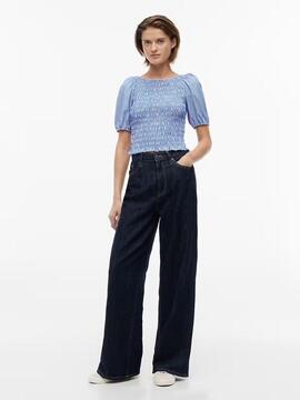 BLUSA FRUNCIDA DE RAYAS NOBLE BLUE / STRIPE