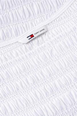 BLUSA FRUNCIDA DE RAYAS ECRU