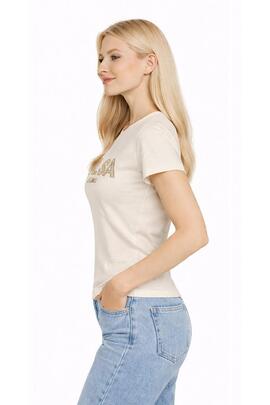 CAMISETA CON BRANDING COLOR BEIGE