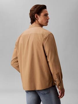 CAMISA DE POPELIN LAVADO RELAXED FIT TIGERS EYE