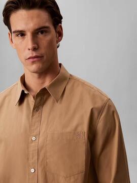 CAMISA DE POPELIN LAVADO RELAXED FIT TIGERS EYE