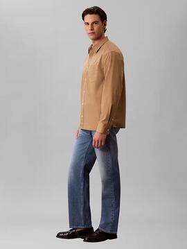 CAMISA DE POPELIN LAVADO RELAXED FIT TIGERS EYE