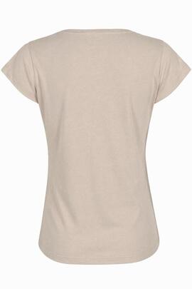 CAMISETA DE MUJER CON LOGOTIPO COLOR BEIGE
