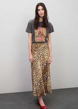 CAMISETA LOVE LOLA LEOPARDO GRIS OSCURO