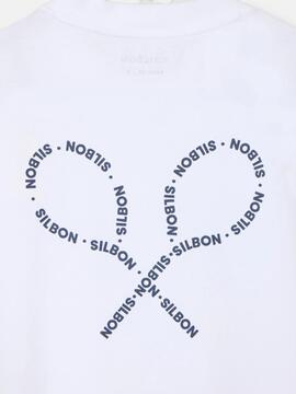 CAMISETA RAQUETAS LETTERING BLANCA
