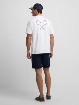 CAMISETA RAQUETAS LETTERING BLANCA