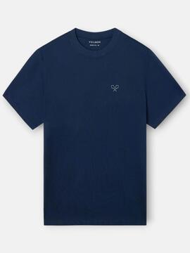 CAMISETA RAQUETAS LETTERING AZUL MARINO