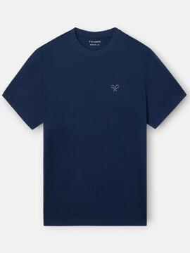 CAMISETA RAQUETAS LETTERING AZUL MARINO