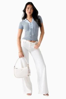 POLO ACANALADO LACE UP REGINA LIGHT BLUE AND DARK