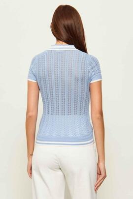 POLO DE PUNTO CALADO POINTELLE VIENNA AERIAL BLUE