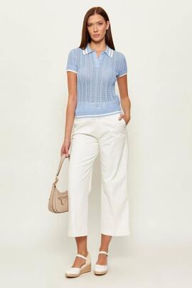 POLO DE PUNTO CALADO POINTELLE VIENNA AERIAL BLUE