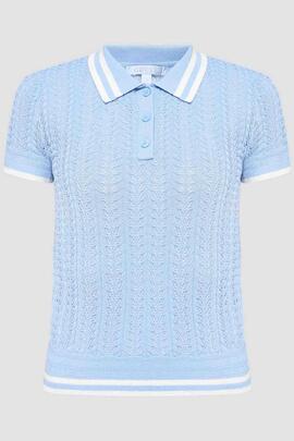 POLO DE PUNTO CALADO POINTELLE VIENNA AERIAL BLUE