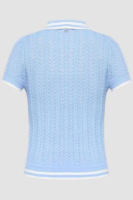 POLO DE PUNTO CALADO POINTELLE VIENNA AERIAL BLUE