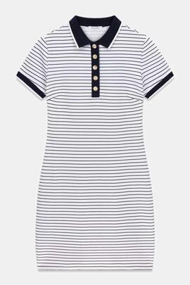 VESTIDO DE RAYAS ALPHONSINE STRIPED PURE WHITE AND NAVY