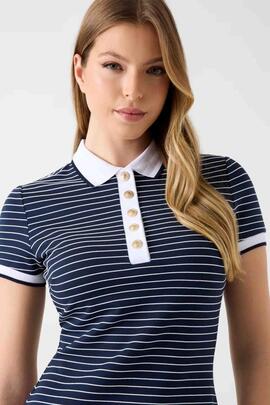 VESTIDO DE RAYAS ALPHONSINE STRIPED  BLACKENED AND PURE WHIT