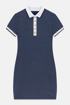 VESTIDO DE RAYAS ALPHONSINE STRIPED  BLACKENED AND PURE WHIT