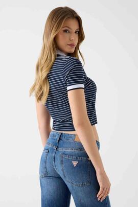 POLO NK ALPHONSINE STRIPED BLACKENED AND PURE