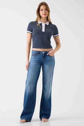 POLO NK ALPHONSINE STRIPED BLACKENED AND PURE