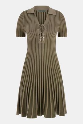 VESTIDO ACANALADO LACE UP REGINA SAGE AND OLIVE GR