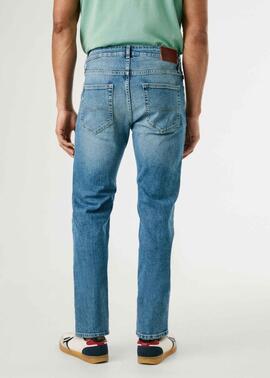 PANTALÓN VAQUERO STRAIGHT JEANS CASH 2AA DENIM AZUL