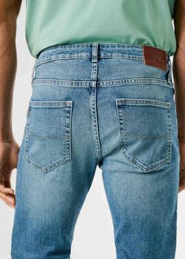 PANTALÓN VAQUERO STRAIGHT JEANS CASH 2AA DENIM AZUL