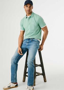 PANTALÓN VAQUERO STRAIGHT JEANS CASH 2AA DENIM AZUL