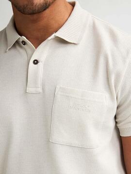 POLO DE PIQUÉ TEXTURIZADO PISTÓN REGULAR FIT SEASHELL