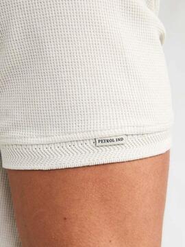 POLO DE PIQUÉ TEXTURIZADO PISTÓN REGULAR FIT SEASHELL