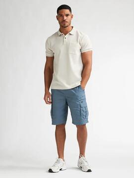 POLO DE PIQUÉ TEXTURIZADO PISTÓN REGULAR FIT SEASHELL