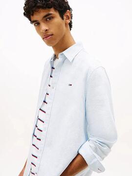 CAMISA DE MEZCLA DE LINO REGULAR FIT BLUE TWILIGHT