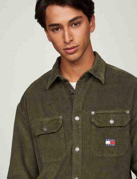 CAMISA DE PANA RELAXED FIT COLOR VERDE