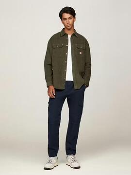 CAMISA DE PANA RELAXED FIT COLOR VERDE