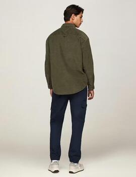 CAMISA DE PANA RELAXED FIT COLOR VERDE
