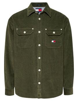 CAMISA DE PANA RELAXED FIT COLOR VERDE