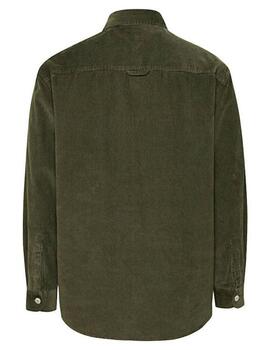 CAMISA DE PANA RELAXED FIT COLOR VERDE