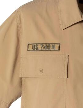 CAMISA MILITAR SHBACTONMC REGULAR FIT ARMY BEIGE