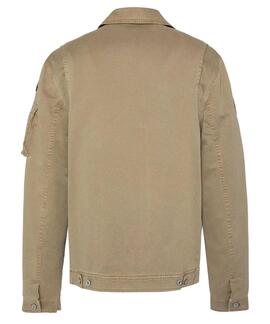 CHAQUETA MILITAR DALLIN TAUPE REGULAR FIT CON PARCHES MILITA