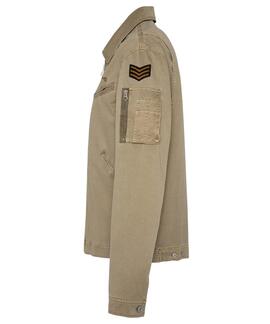 CHAQUETA DALLIN TAUPE REGULAR FIT CON PARCHES MILITARES