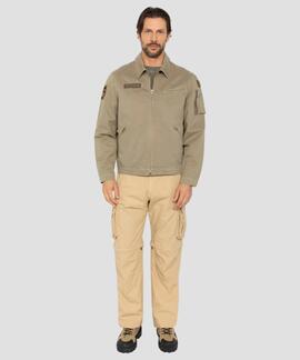 CHAQUETA DALLIN TAUPE REGULAR FIT CON PARCHES MILITARES