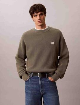 JERSEY EN PUNTO GOFRADO DE ALGODÓN RELAXED FIT DUS