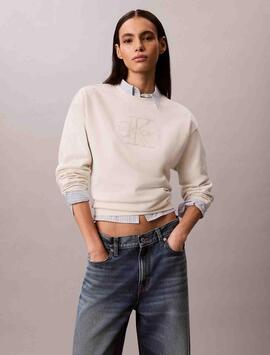 SUDADERA BABY TERRY SEASON CON MONOGRAMA TOFU