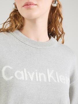 JERSEY RELAXED CONTRAST LOGO GREY HEATHER