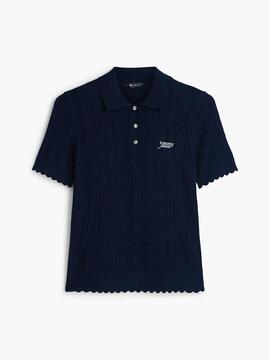POLO PUNTO CALADO POINTELLE DARK NIGHT NAVY