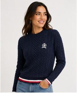 JERSEY PUNTO TRENZADO TIPPING DARK NIGHT NAVY