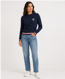 JERSEY PUNTO TRENZADO TIPPING DARK NIGHT NAVY