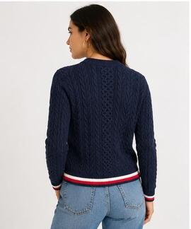 JERSEY PUNTO TRENZADO TIPPING DARK NIGHT NAVY