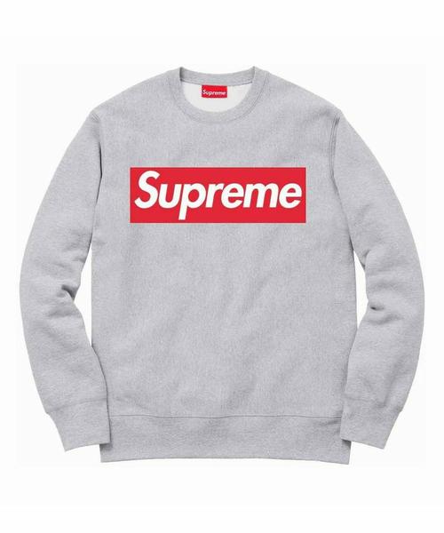 tinta Todavía Quizás SUDADERA SUPREME GRIS CON LOGO ROJO