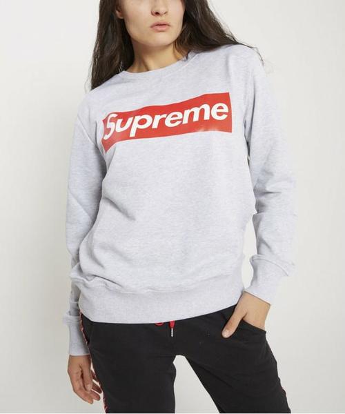 SUDADERA SUPREME CON LOGO ROJO